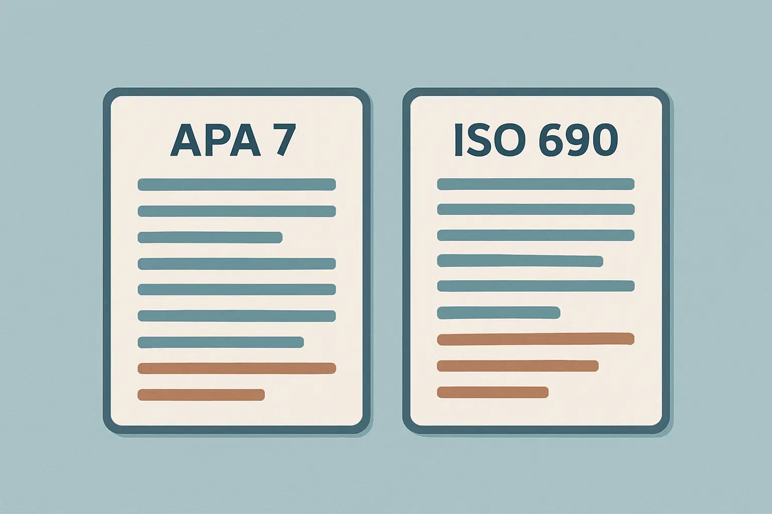 Formats de citation d'une thèse de doctorat trouvée sur theses.fr : comparaison des styles APA 7e édition et ISO 690 avec les éléments obligatoires de chaque référence bibliographique