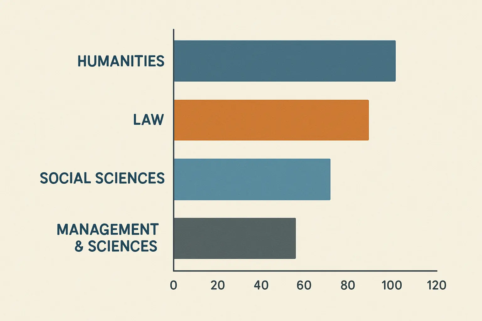 Variations du nombre de pages d'un mémoire de Master 2 selon la discipline : lettres et droit (80-120 pages), sciences sociales (70-100), économie et gestion (60-80), sciences exactes (50-80)