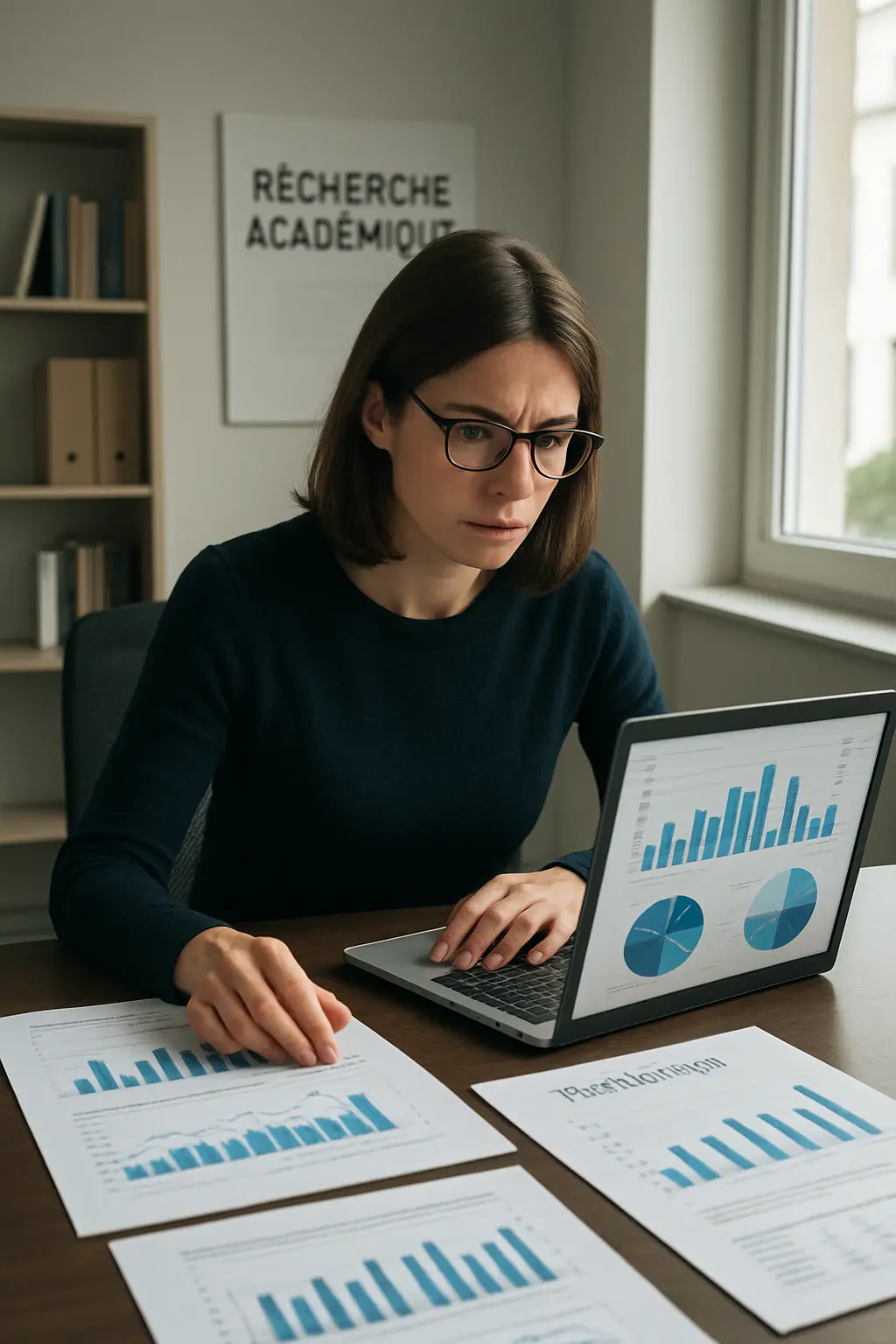Doctorante consultant des données statistiques sur le financement de la thèse