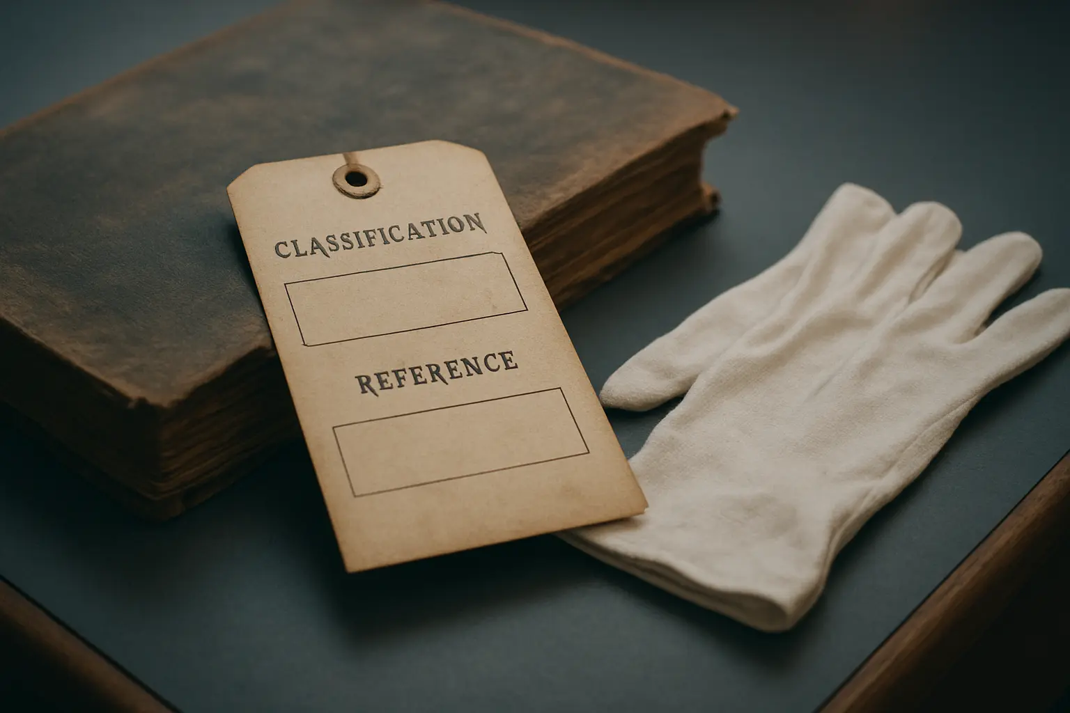 Gros plan sur un document d'archive historique avec sa cote de classement visible