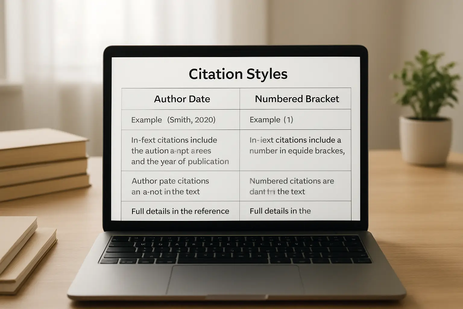 Tableau comparatif affiché à l'écran entre citation auteur-date et citation numérique