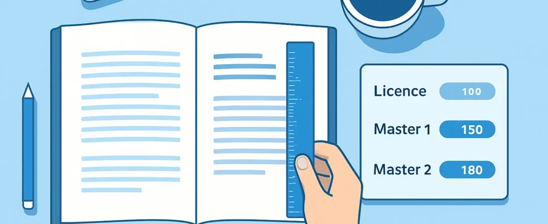 Combien de pages pour un mémoire ? Le nombre attendu par niveau en 2026