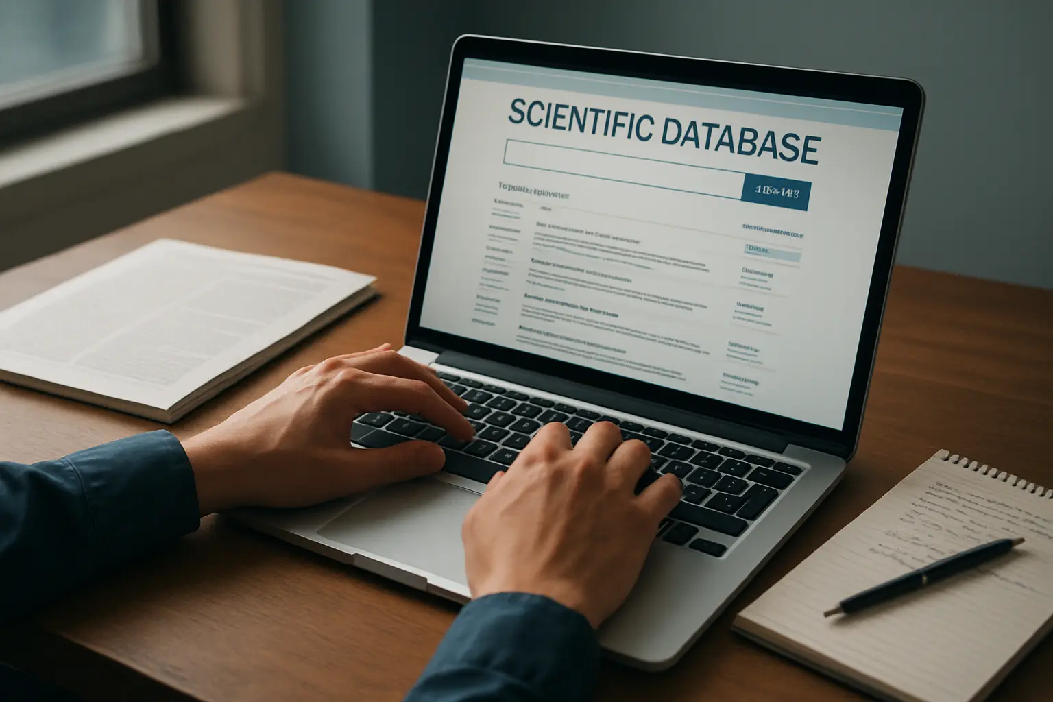 Chercheuse consultant une base de données scientifique pour vérifier un DOI d'article