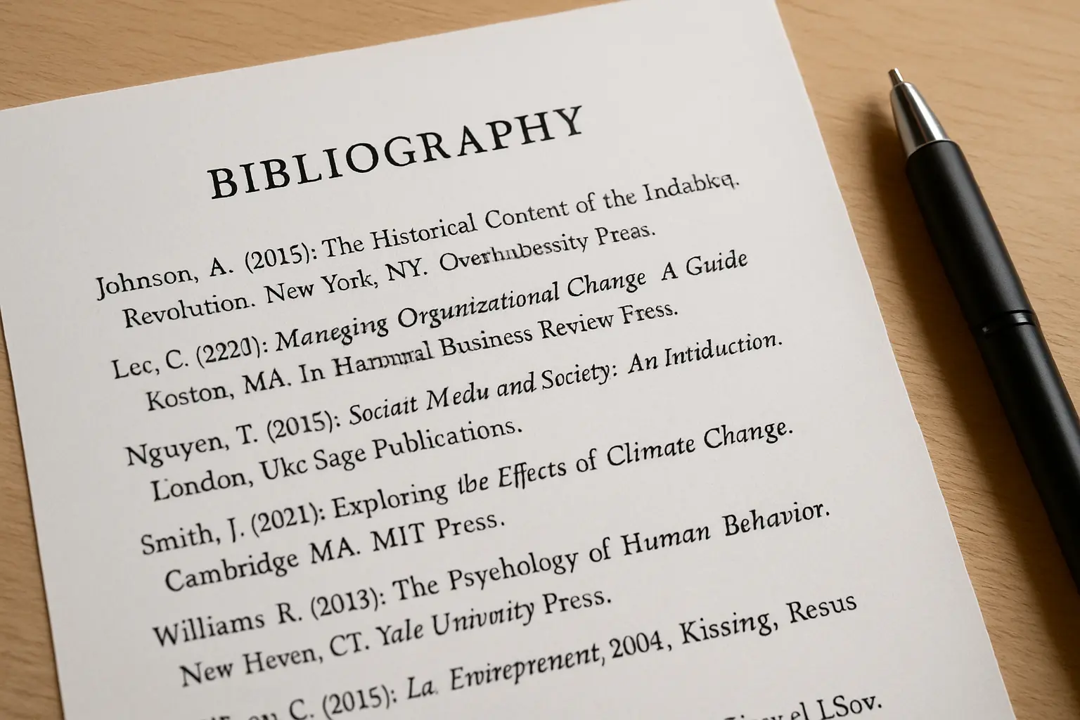 Page de bibliographie mise en forme avec retrait suspendu et classement alphabétique