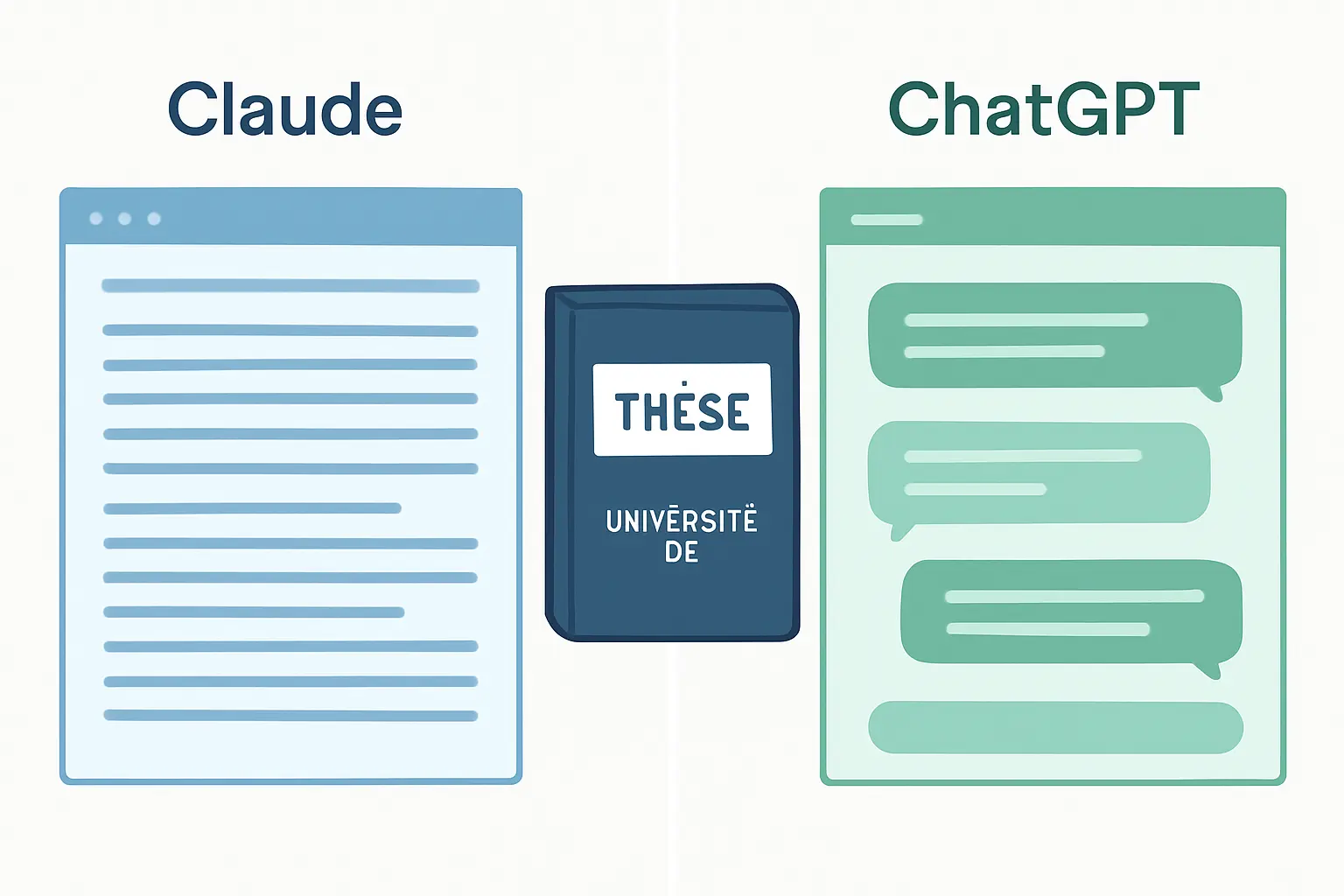Claude vs ChatGPT pour rédiger un mémoire en 2026 : qualité du français, contexte long, prix et conformité