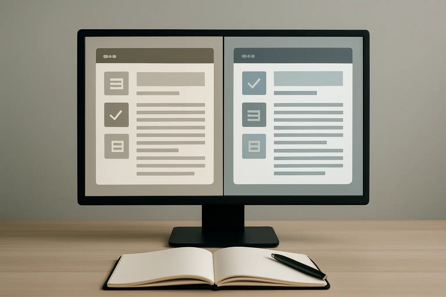 Comparaison de plusieurs applications de rédaction académique sur un écran d'ordinateur