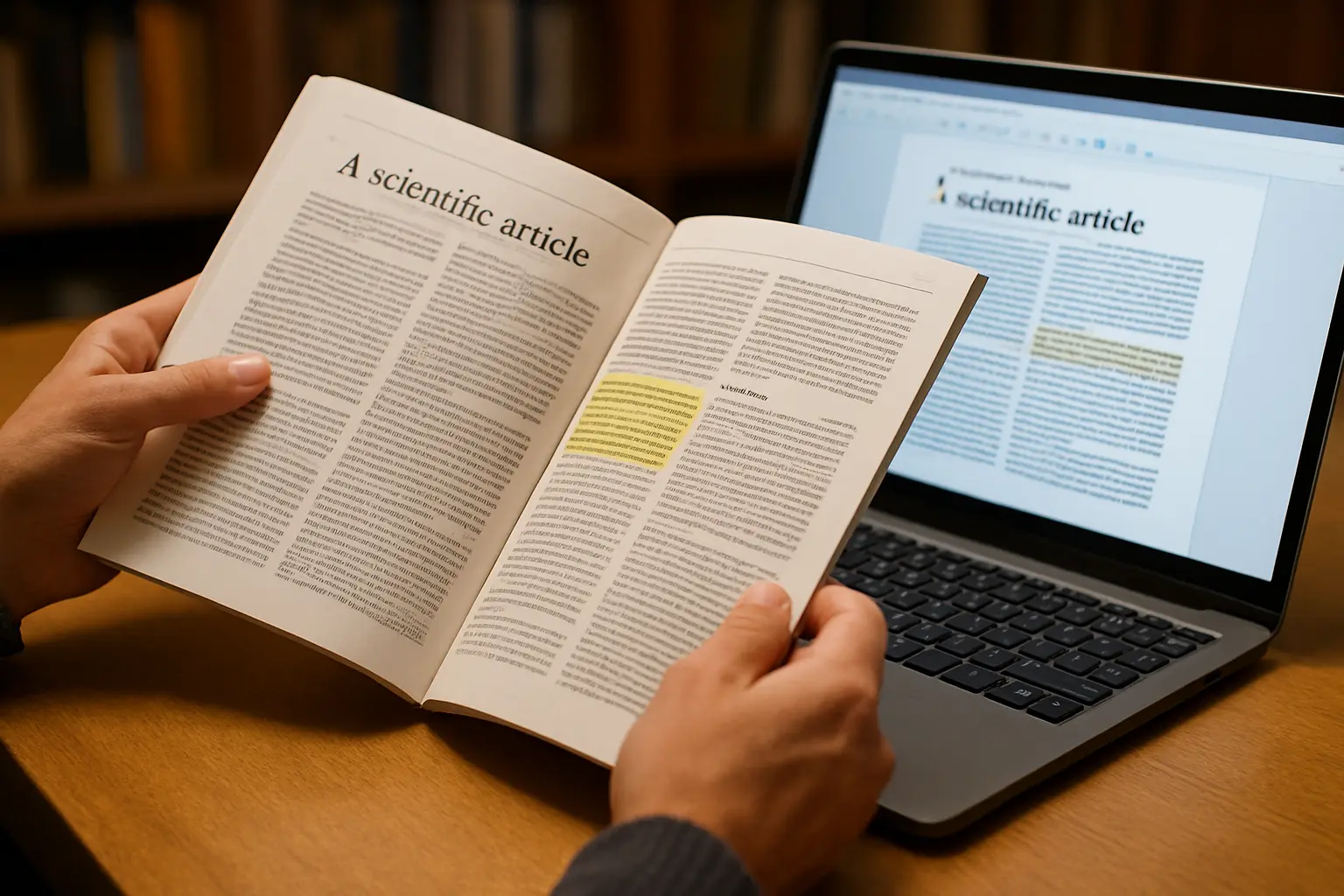 Article scientifique original ouvert pour vérifier une information avant de la citer