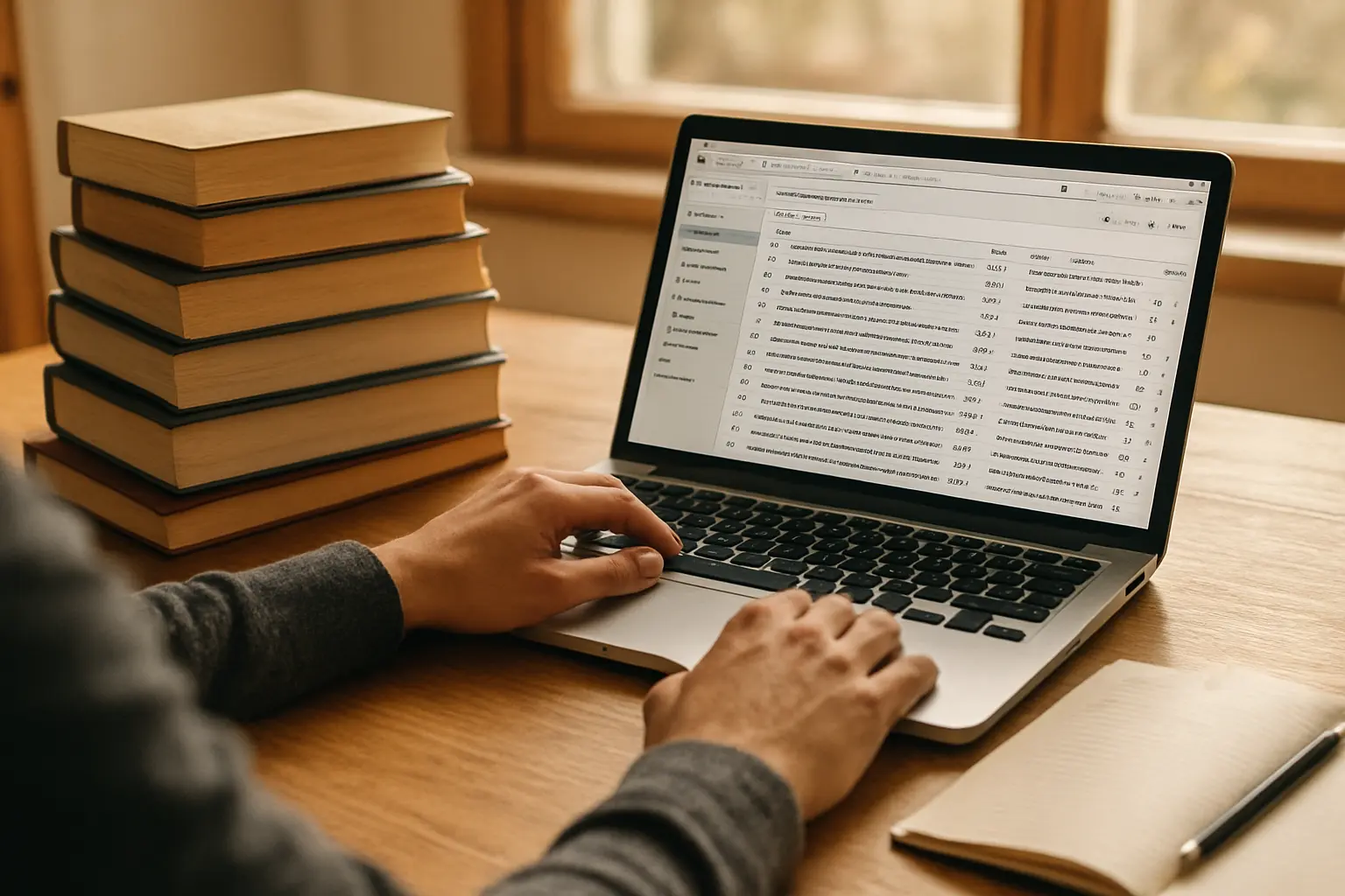 Chercheur organisant ses références bibliographiques dans un logiciel de gestion de citations