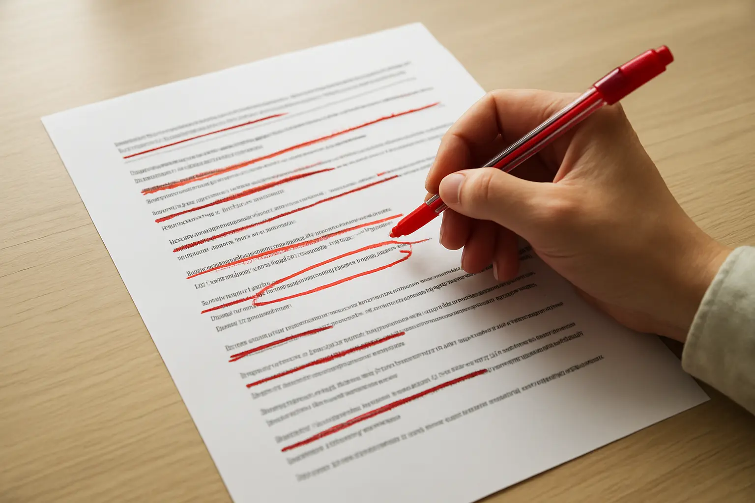 Plan de mémoire imprimé avec des sections barrées lors d'un arbitrage de périmètre
