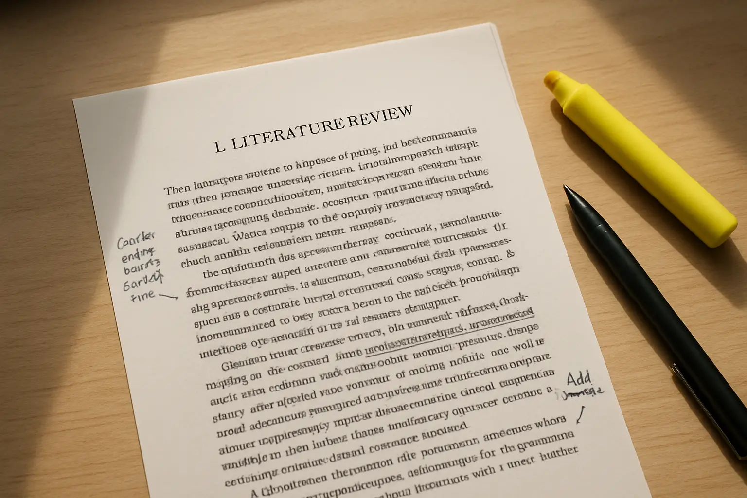 Page de mémoire intitulée limites de l'étude en cours de rédaction avec annotations