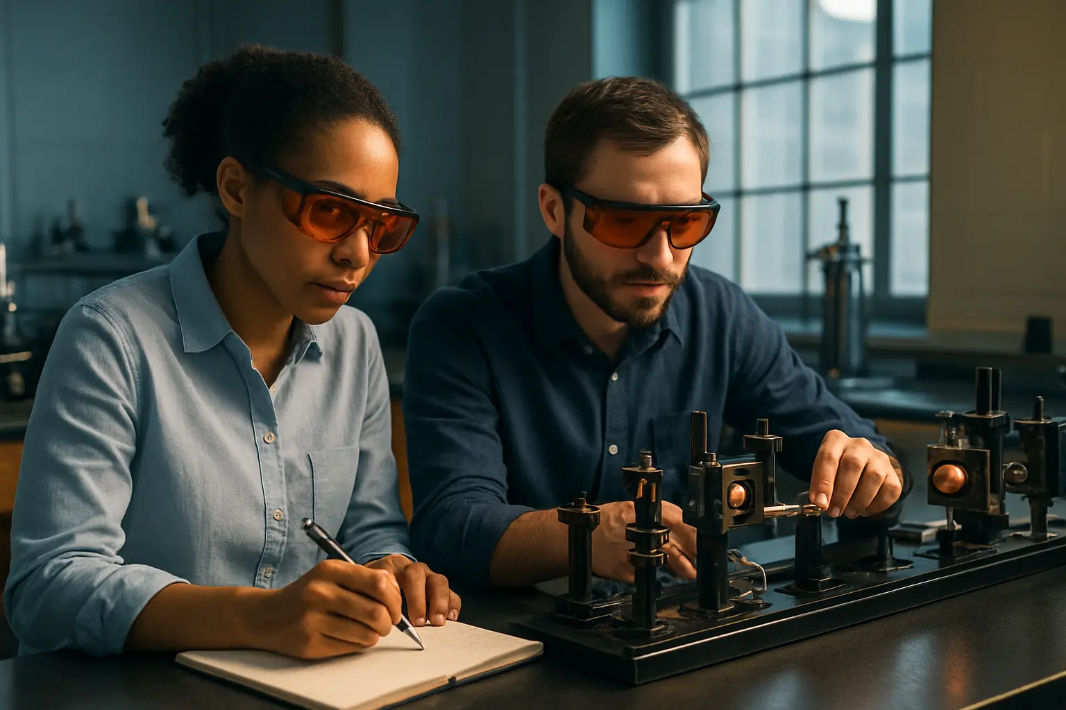Chercheurs en laboratoire de physique à l'université Paris-Saclay