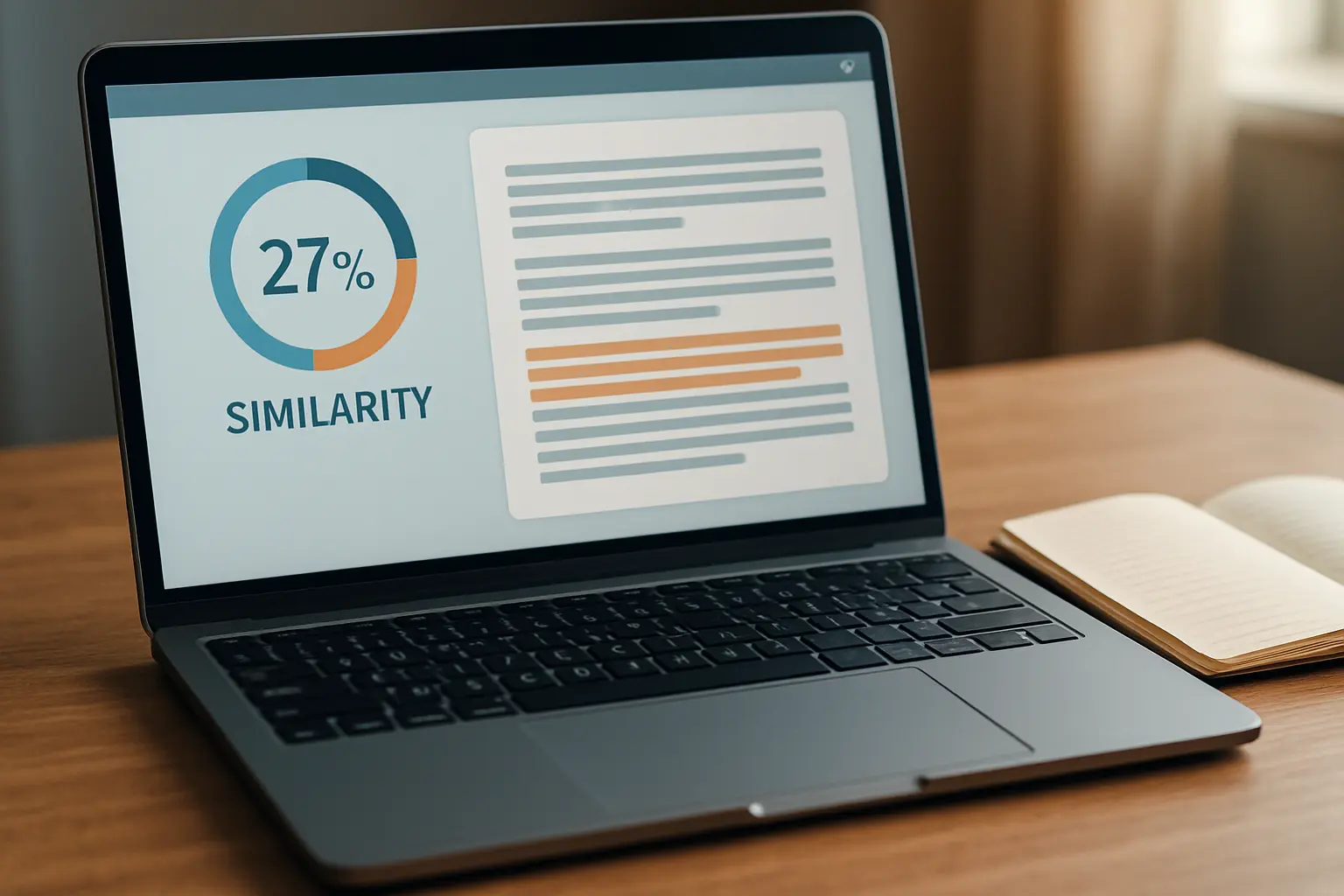 Rapport de similitude affiché sur un écran d'ordinateur avec la section méthodologie d'un mémoire de psychologie surlignée