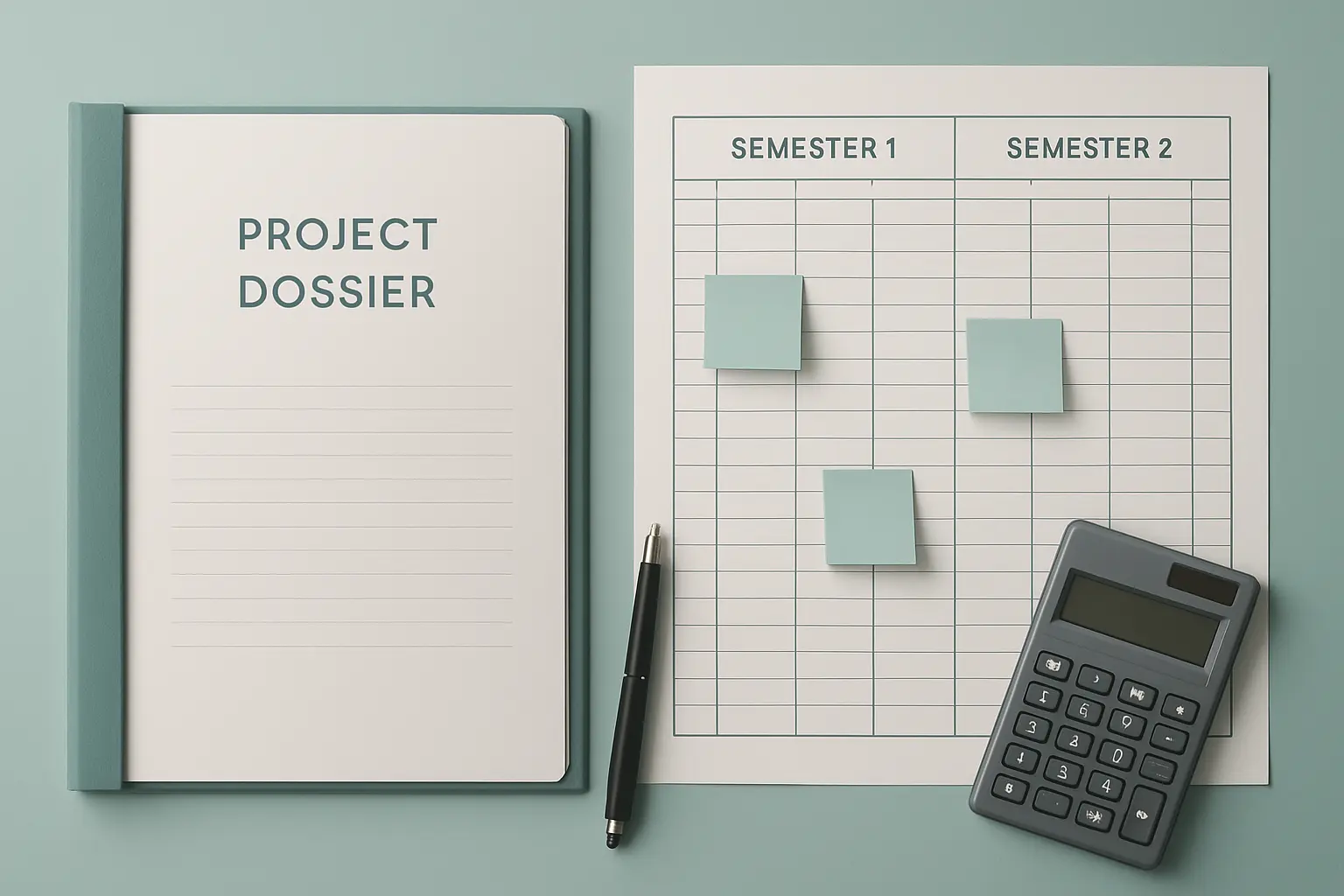 Dossier de projet et planning couvrant les deux derniers semestres de la formation