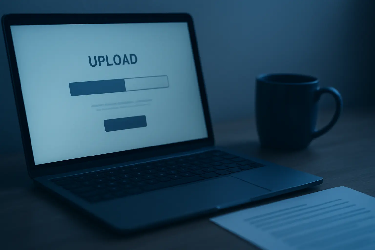 Écran d'ordinateur affichant un formulaire de dépôt électronique de mémoire, un PDF prêt à être téléversé